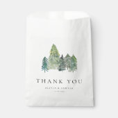 Snowy Evergreen Forest Winter Wedding Bedankt Bedankzakje (Voorkant)