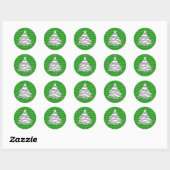 Snowy Evergreen Round Sticker (Vel)