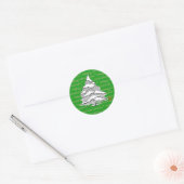 Snowy Evergreen Round Sticker (Envelop)