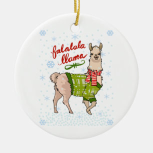 Snowy Falalala Llama Keramisch Ornament