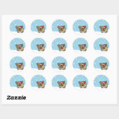 Snowy Fawn Frenchie Ronde Sticker (Vel)