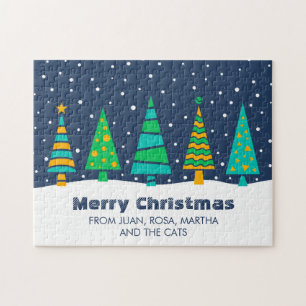 Snowy Fir Bomen Jigsaw puzzel