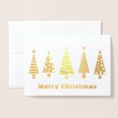 Snowy Fir Trees Folie Christmas Kaart (Voorkant met envelop)