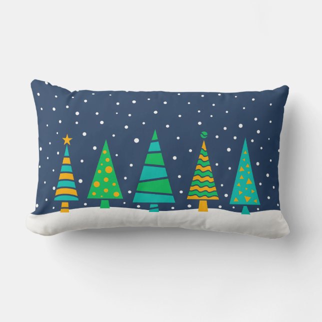 Snowy Fir Trees Pillow Kussen (Voorkant)