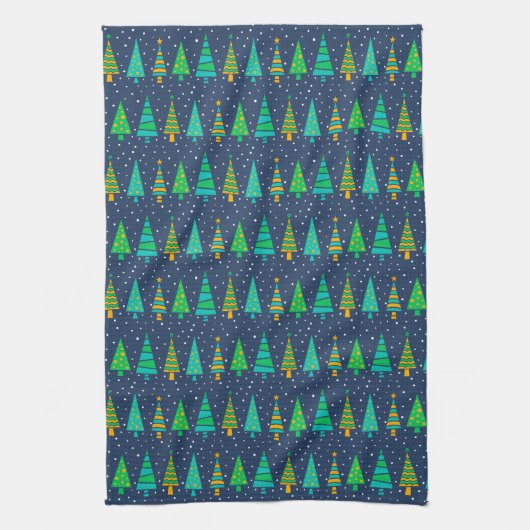 Snowy Fir Trees Serviette de cuisine (Vertical)