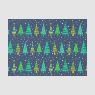 Snowy Fir Trees Tissue Paper Tissuepapier