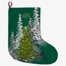 Snowy Forest Christmas Tree Christmas Stockings