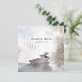 Snowy Forest - Herfst-Winter Wedding Kaart (Staand voorkant)