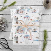 Snowy Forest Kerstmis Gnomes Pattern Inpakpapier Vel