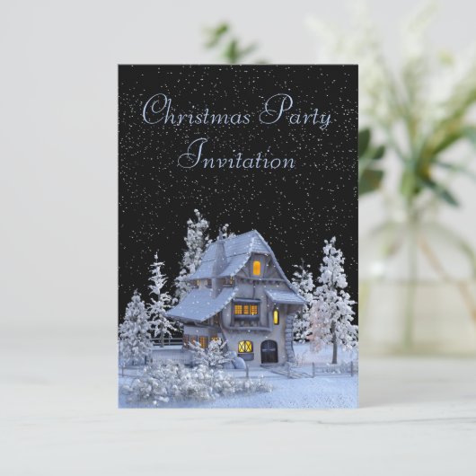 Snowy Forest Scenery Kerstfeest Kaart (Staand voorkant)