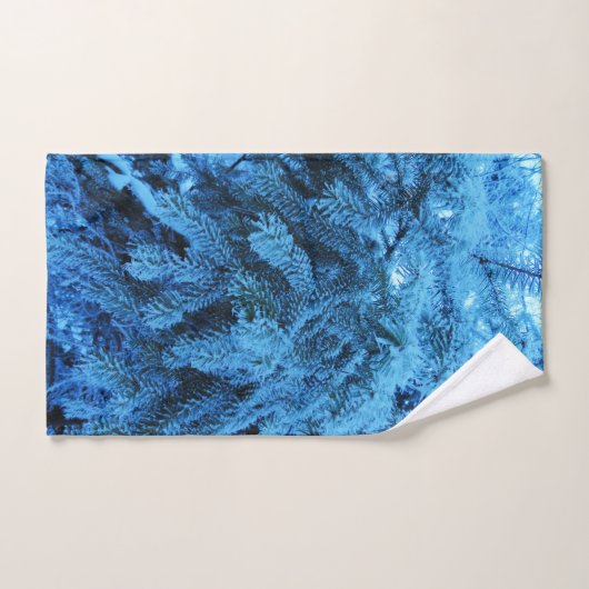 Snowy Forest Spruce Branches Bad Handdoek (Handdoek)