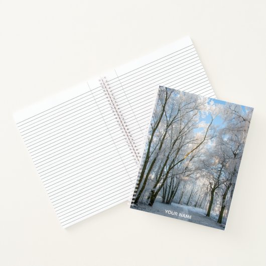 Snowy Forest Winter Path Walk-laptop Notitieboek (Binnen)