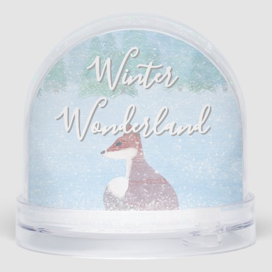 Snowy Fox Winter Wonderland Snow Globe (Arrière)