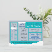 Snowy Froid Anniversaire Film Tix Invitation (Debout devant)