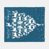 Snowy Goat Kerstboom Vrolijk Kerstfeest Fleece Deken (Voorkant (Horizontaal))
