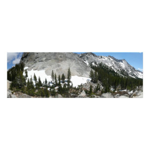 Snowy Granite Domes Panorama in Yosemite Foto Afdruk
