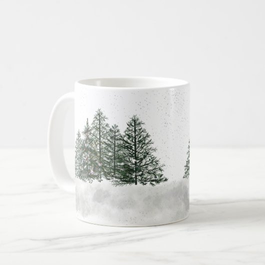 Snowy Grove Arbre de Noël mug (Devant gauche)