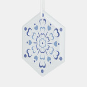 Snowy Heartburst Glas Ornament (Voorkant links)
