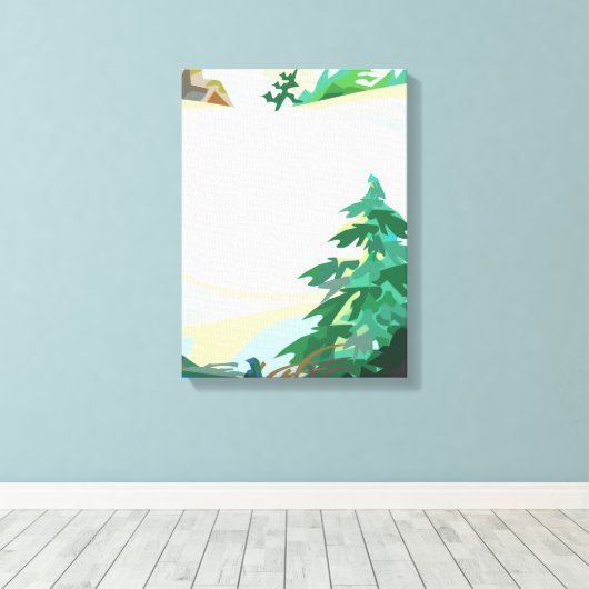 Snowy Hill Canvas Afdruk (Insitu (Houten vloer))