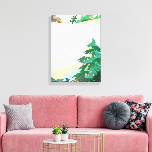 Snowy Hill Canvas Afdruk (Insitu (Woonkamer))