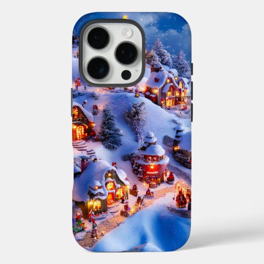 Snowy Hills Whimsical Christmas Village Case-Mate iPhone Case (Achterkant)
