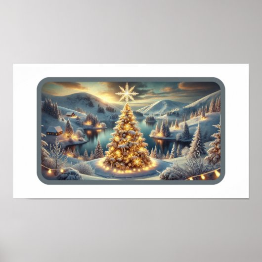 Snowy Hillside Christmas Serenity Poster (Voorkant)