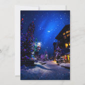 Snowy Holiday Lights - kerstfeest Kaart (Achterkant)