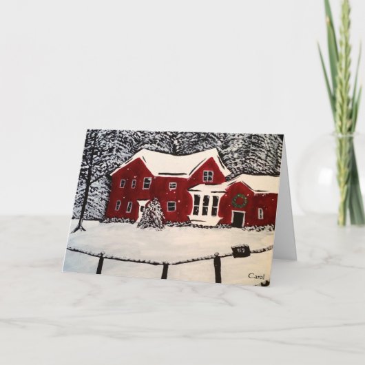 Snowy House Holiday Kaart (Voorkant)