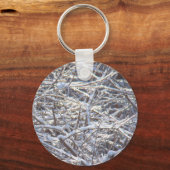 Snowy Ice Branches in Winter Sleutelhanger (Voorkant)