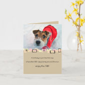 Snowy Jack Russell Terrier Carte de voeux Annivers (Fleur jaune)