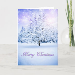 Snowy kerstboom feestdagen kaart