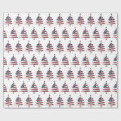 Snowy kerstboomaar en strips cadeaupapier (Vlak)