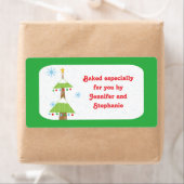 Snowy kerstboombakjes cadeaulabels voor label (Insitu)