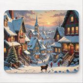 Snowy kerstdorp muismat (Voorkant)