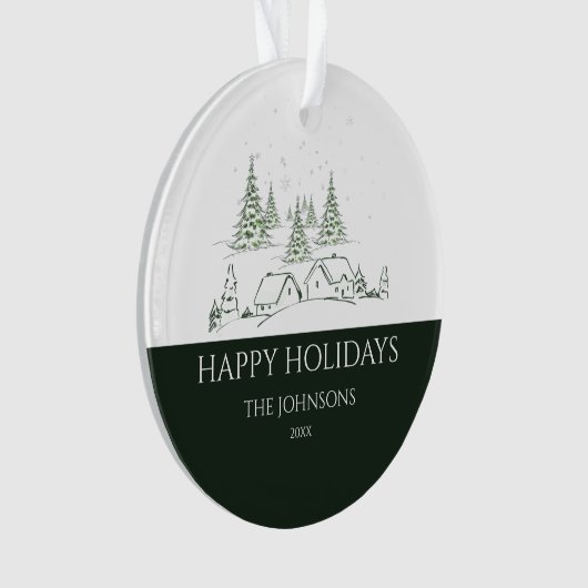 Snowy kerstdorp ornament (voorkant)