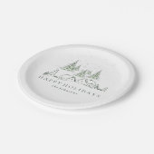 Snowy kerstdorp papieren bordje (Gekanteld)