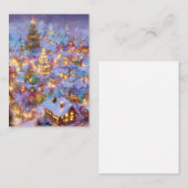 Snowy kerstdorpsbudget mini Kerstmis Notitiekaartje (Voorkant / Achterkant)