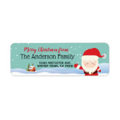 Snowy Kerstman Sinterklaas Retouradres Label (Voorkant)