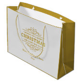 Snowy Kerstmis Gnome en Santa's slee geschenken Groot Cadeauzakje (Achterkant Gekanteld)