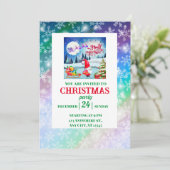 Snowy Kerstmis Gnome en Santa's slee geschenken Kaart (Staand voorkant)