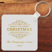 Snowy Kerstmis Gnome en Santa's slee geschenken Sleutelhanger (Achterkant)