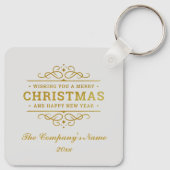 Snowy Kerstmis Gnome en Santa's slee geschenken Sleutelhanger (Achterkant)