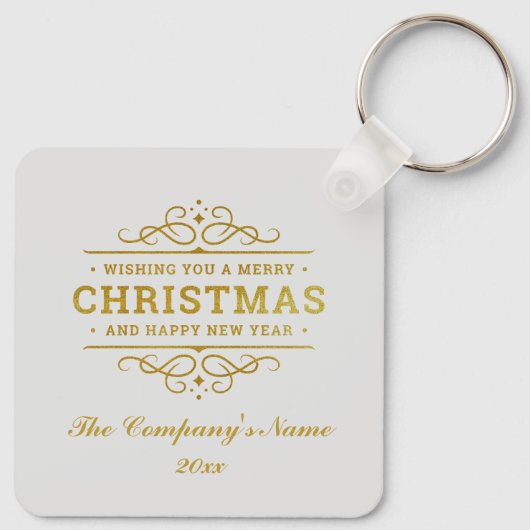 Snowy Kerstmis Gnome en Santa's slee geschenken Sleutelhanger (Achterkant)