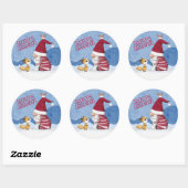 Snowy Kerstmis Gnome Fox Bird Sticker (Vel)