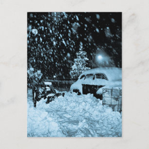 Snowy Kerstmis in New York City  Feestdagenkaart