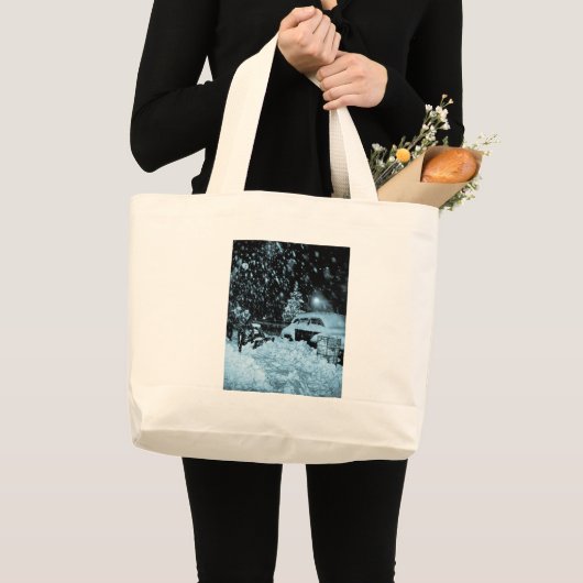 Snowy Kerstmis in New York City  Grote Tote Bag (Voorkant (product))