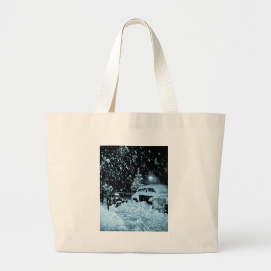 Snowy Kerstmis in New York City  Grote Tote Bag (Voorkant)
