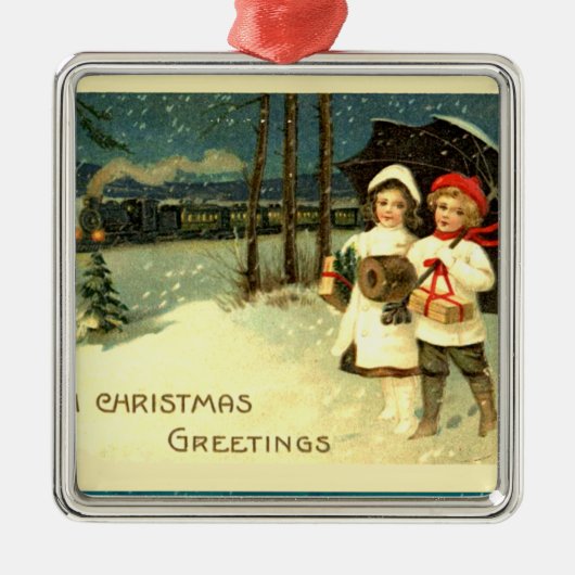 Snowy-kersttrein Metalen Ornament (Voorkant)