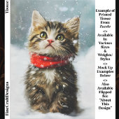 Snowy Kitten, Rode Kerstsjaal EG2L Decoupage Tissuepapier
