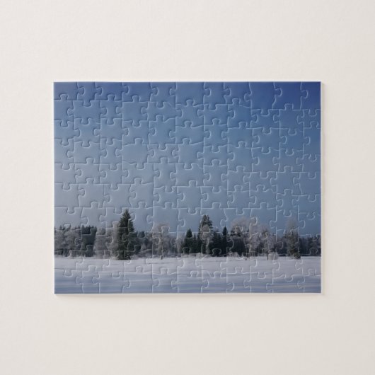 Snowy koud winterlandschap 12 legpuzzel (Horizontaal)